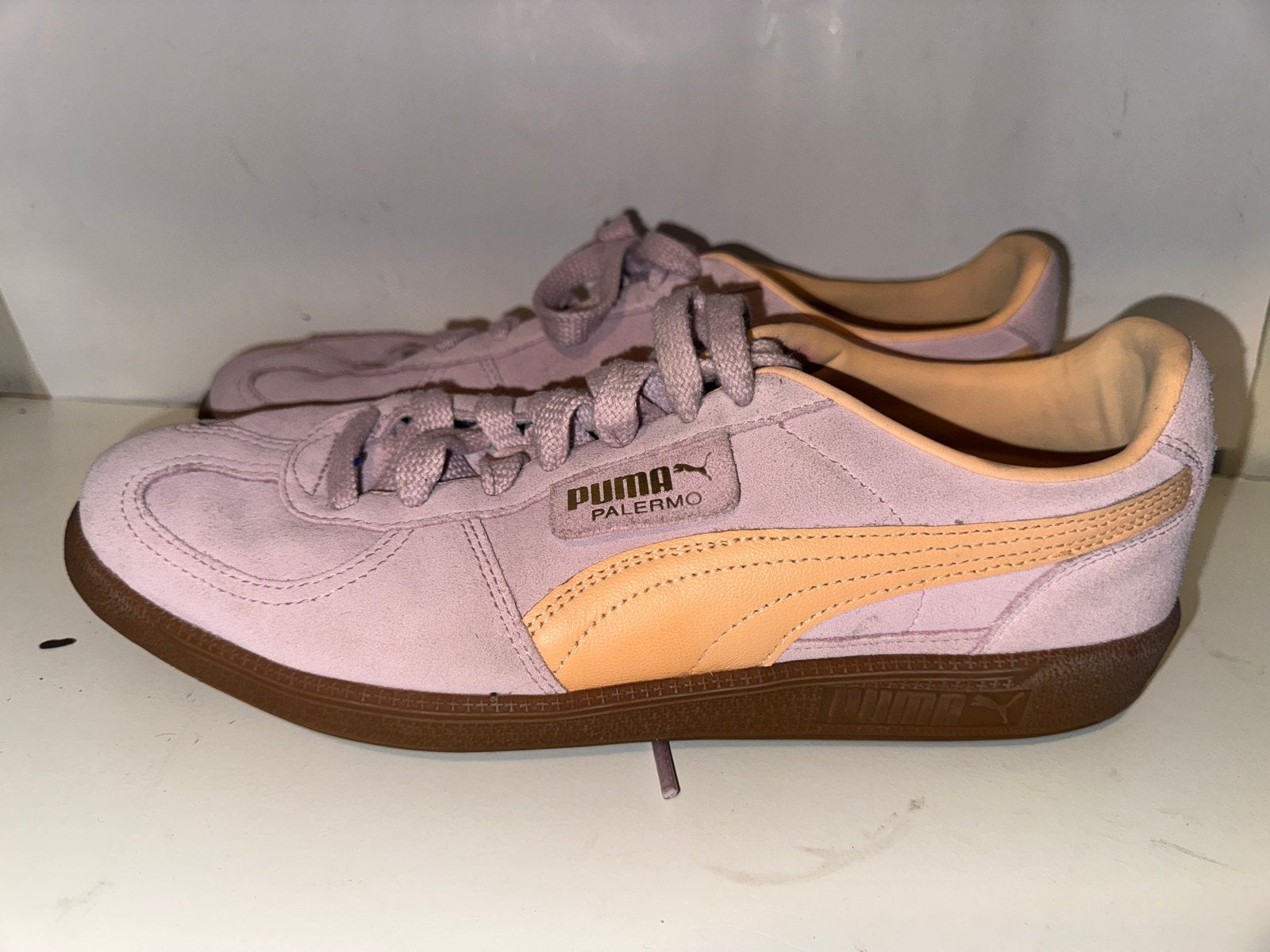 Puma Palermo sneakers - Roze suède - Maat 44, Ophalen of Verzenden, Gedragen, Overige kleuren, Sneakers of Gympen