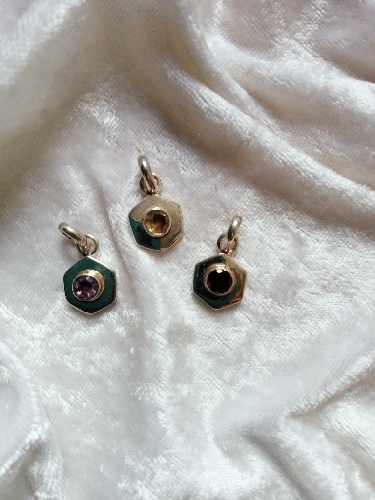 Mooie Kleine Zilver Hangers - Amethist - Citrien - Granaat, Sieraden, Tassen en Uiterlijk, Antieke sieraden, Verzenden, Zilver