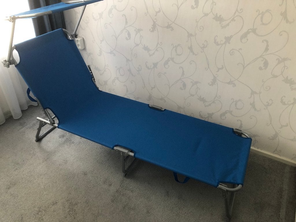 Stretchbed, Tuin en Terras, Ophalen, Zo goed als nieuw, Inklapbaar