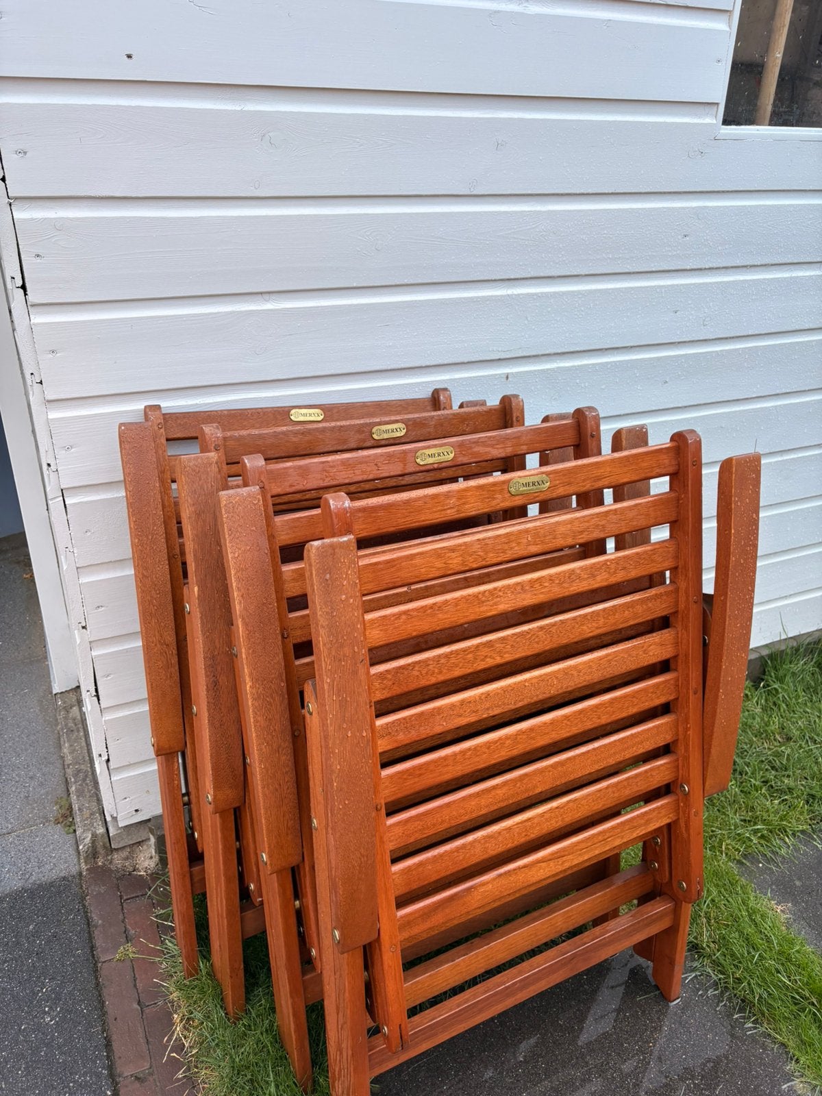 Terrasset - Hout (incl kussenset), Ophalen of Verzenden, Gebruikt, Hout