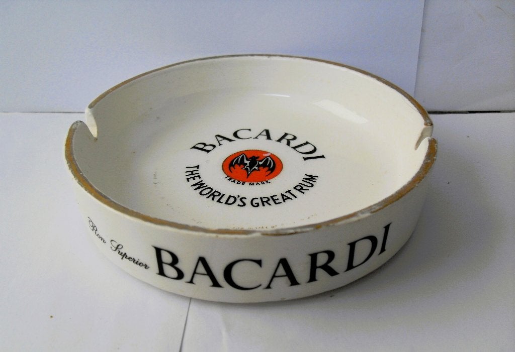 Vintage Bacardi Rum Asbak, Verzamelen, Ophalen of Verzenden, Gebruikt, Asbak