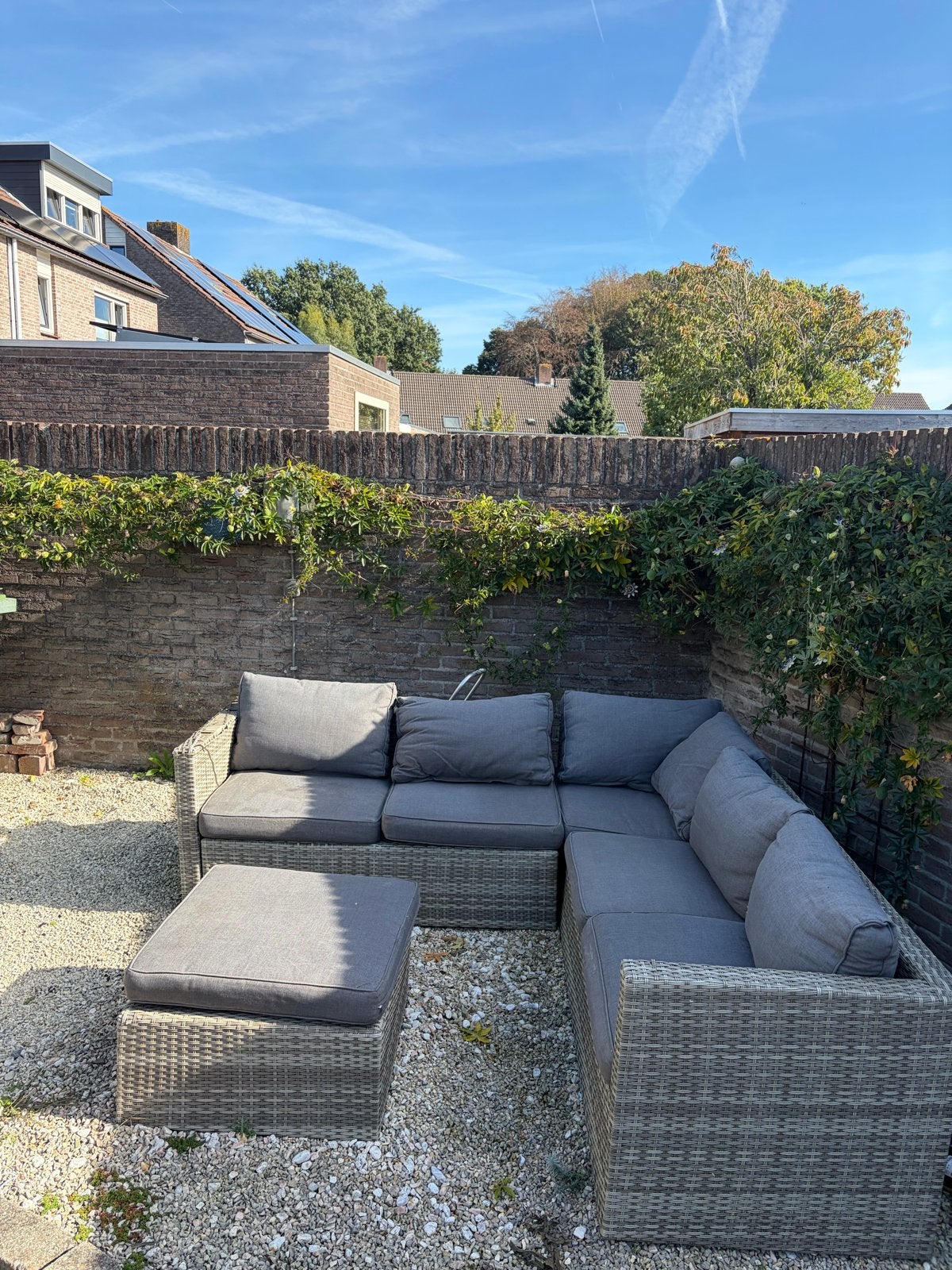Gratis op te halen: Wicker Loungeset met Hocker - Grijs
