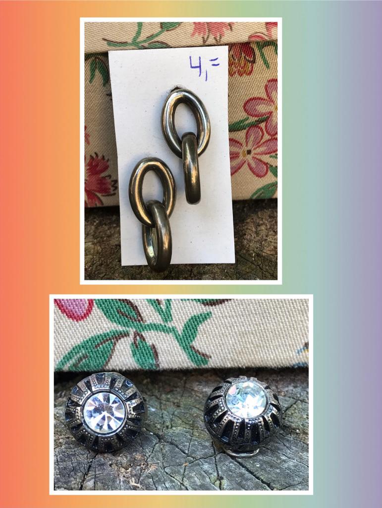 Oorbellen zilverkleurig - vintage - jaren 70, Overige materialen, Ophalen of Verzenden, Zo goed als nieuw, Knopjes of Stekers