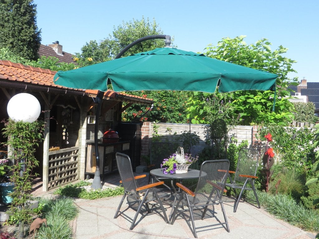 Zweef Parasol 340 cm dia fabr Easy Sun, Tuin en Terras, Parasols, Ophalen, Verstelbaar, Gebruikt, Zweefparasol
