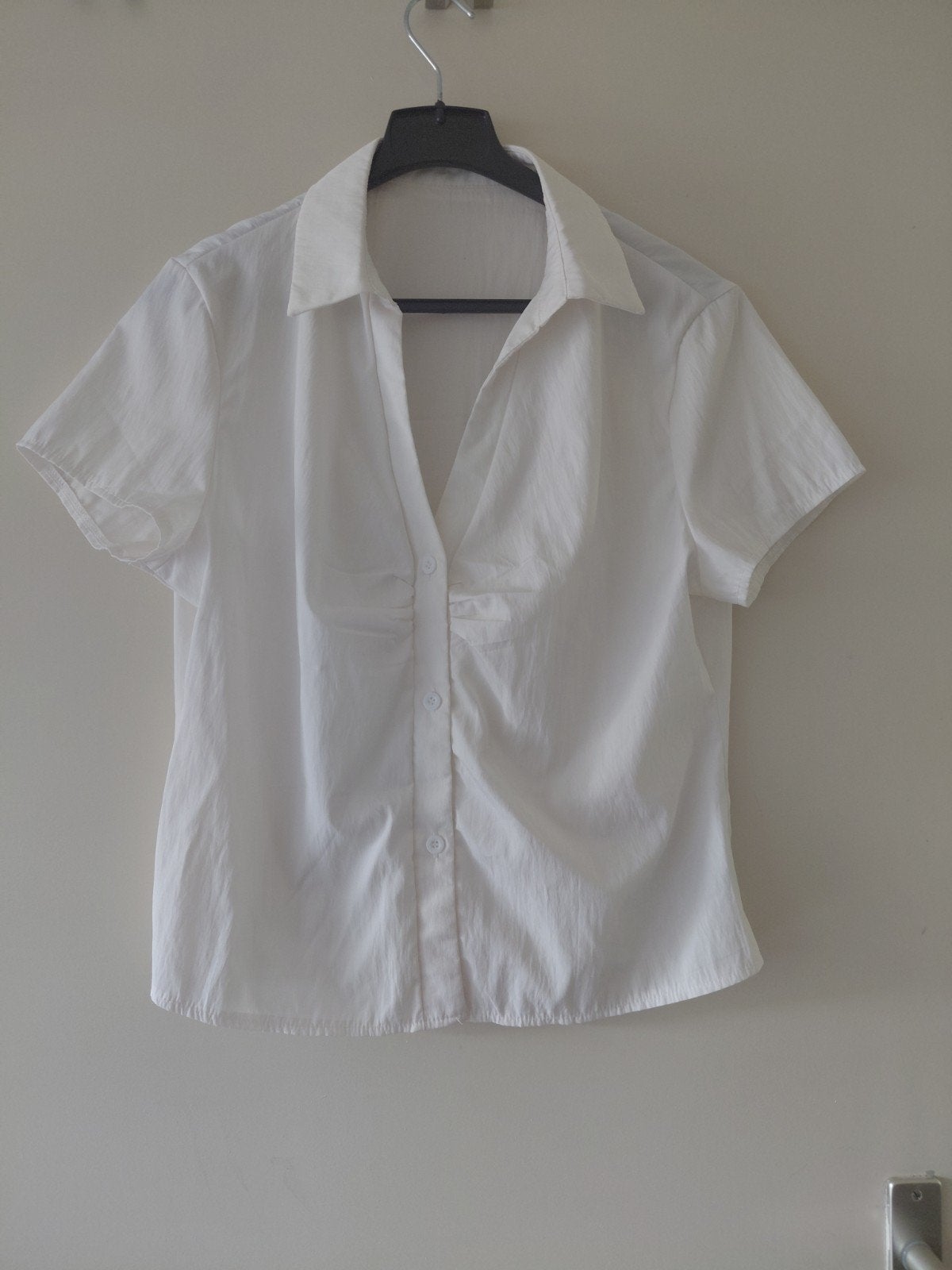 Witte blouse met korte mouwen - Shein, Wit, Maat 42/44 (L), Nieuw, Ophalen of Verzenden