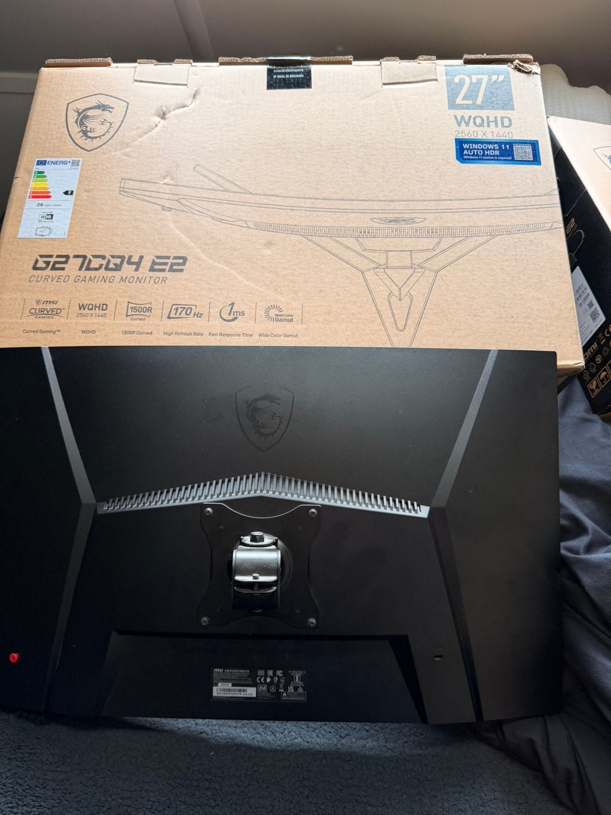 2 Msi gaming monitor 27 inch, Gaming, MSI, Curved, VA
