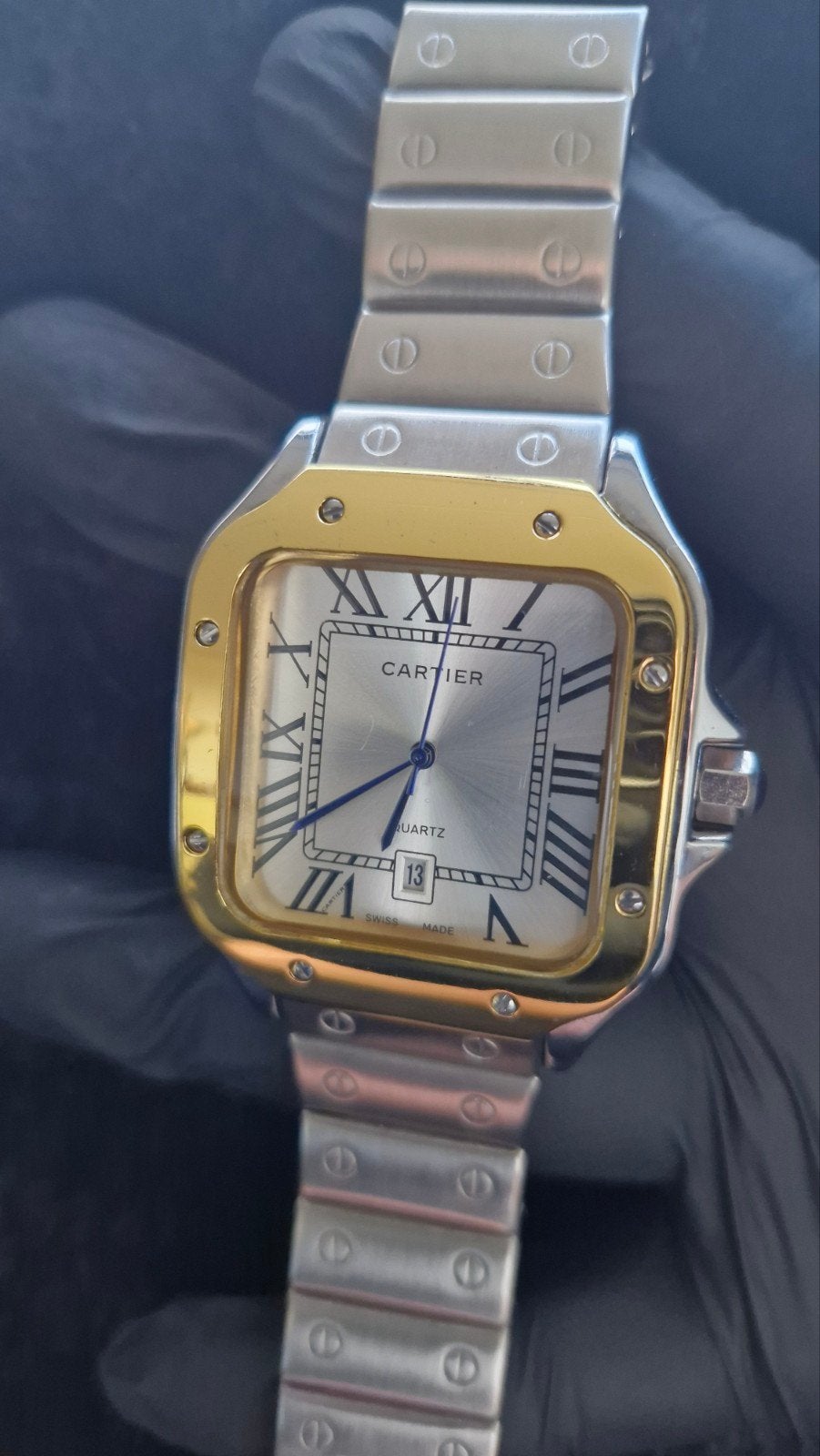 Cartier Santos Galbée 29mm Staal/Goud Herenhorloge, Sieraden, Tassen en Uiterlijk, Staal, Staal, Polshorloge, Ophalen of Verzenden