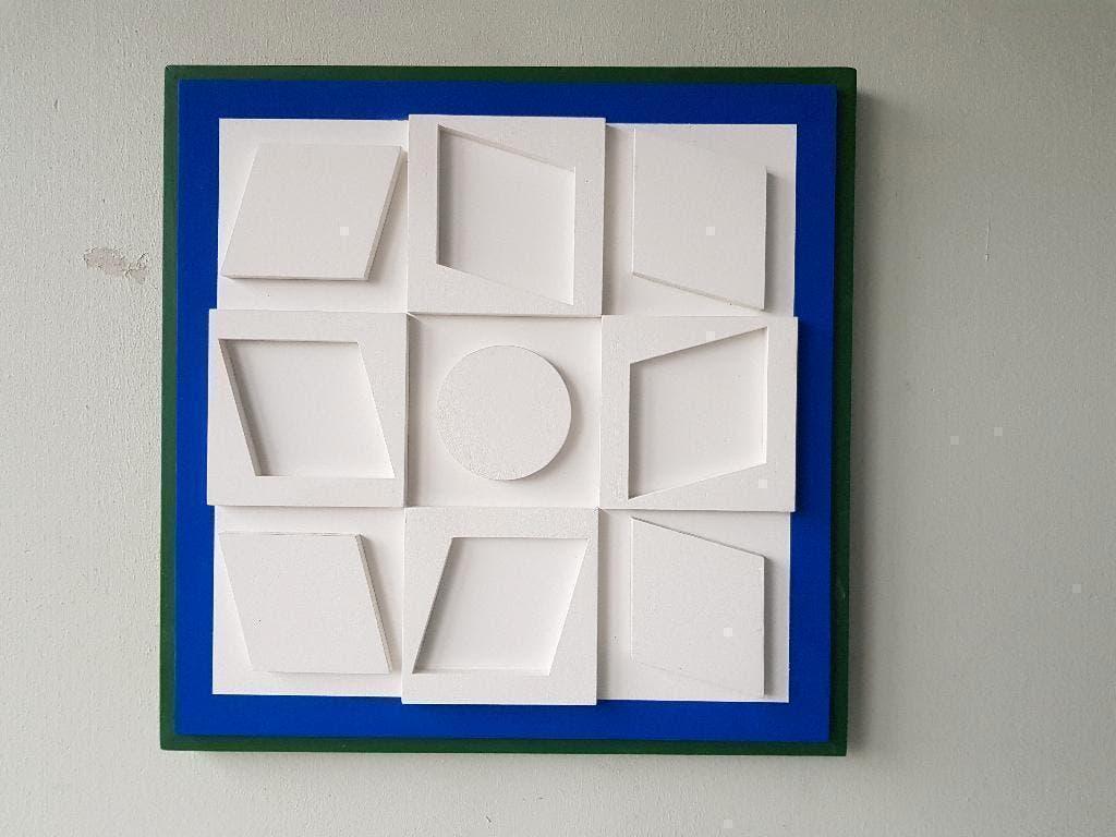 Victor Vasarely- "DYOK" -Houten reliëf-1967-Gesigneerd, Antiek en Kunst, Ophalen of Verzenden