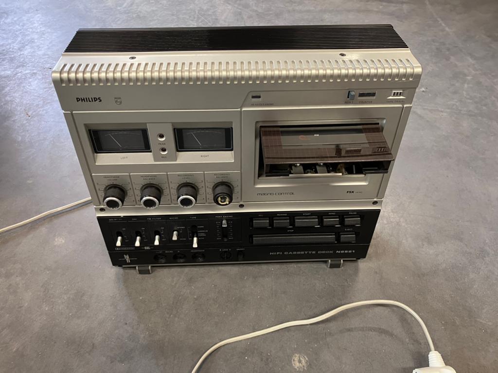 Philips N2521 Hifi Cassettedeck - Vintage Audio, Audio, Tv en Foto, Cassettedecks, Ophalen, Enkel, Philips