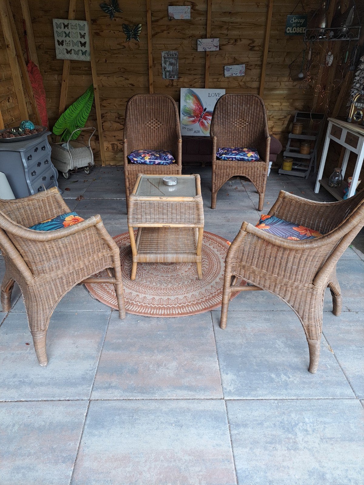 rotansetje, Tuin en Terras, Ophalen, Gebruikt, Rotan