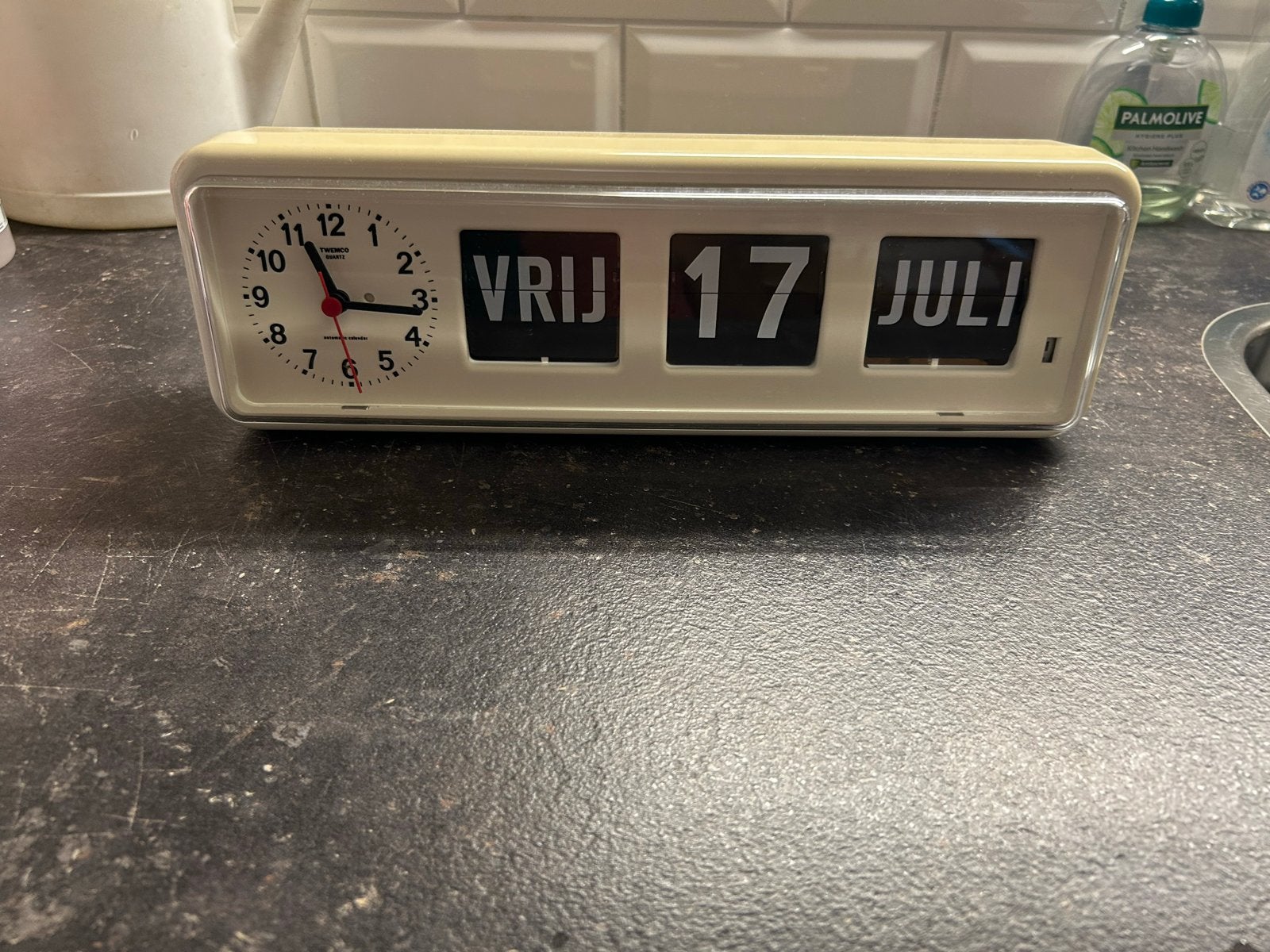 Dementieklok met dag- en datumaanduiding, Ophalen, Gebruikt, Analoog en Digitaal, Tafelklok