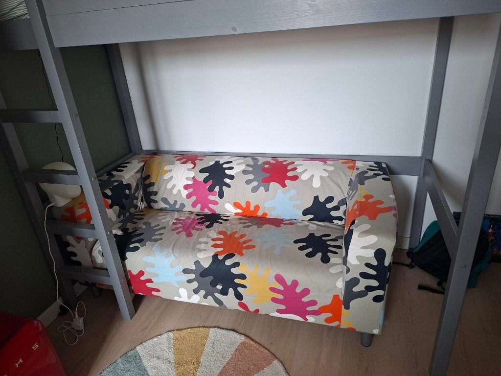 Klippan bank Ikea met leuke hoes, Ophalen, Gebruikt, 150 tot 200 cm, Tweepersoons