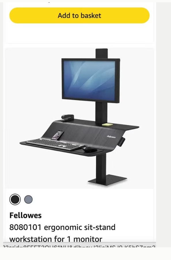 Fellowes Lotus VE zit-sta werkstation – zeer nette staat, Ophalen of Verzenden, Gebruikt