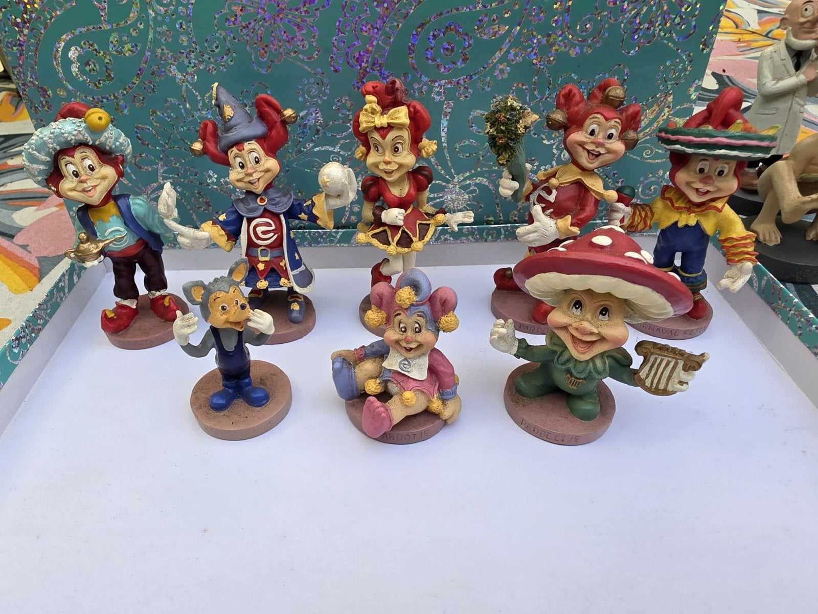 Efteling Carnaval Festival beeldjes – complete set van 8, Ophalen of Verzenden, Gebruikt