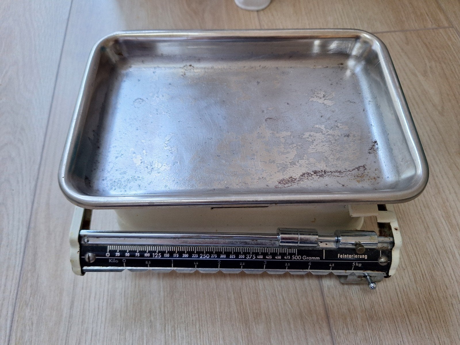 Vintage keukenschaal, Ophalen, Gebruikt, Metaal, Beige