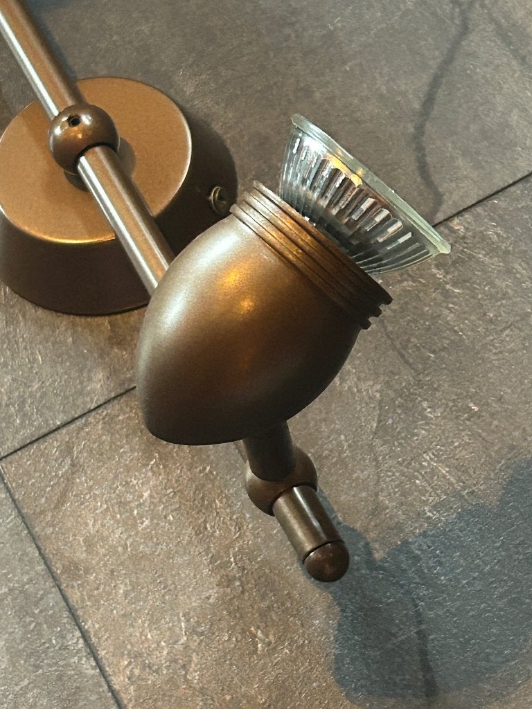 Dubbelspot Metaal Brons kleur , 34 cm ***, Ophalen of Verzenden, Zo goed als nieuw, GU10, Opbouwspot
