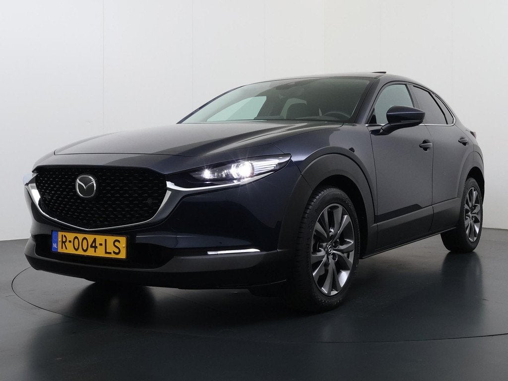 Mazda CX-30 186pk M Hybrid Luxury | 1ste eigenaar | Open dak, Auto's, Mazda, Gebruikt, Blauw, 600 kg, SUV of Terreinwagen