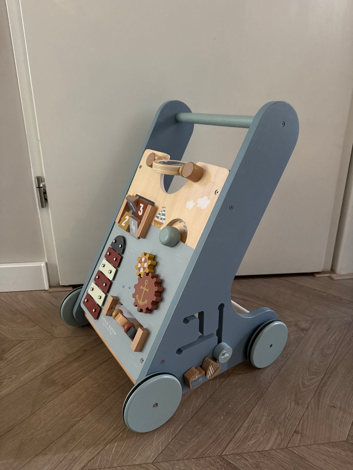 Little Dutch Houten Loopwagen met activiteiten, Ophalen, Zo goed als nieuw, Overige typen, Met geluid