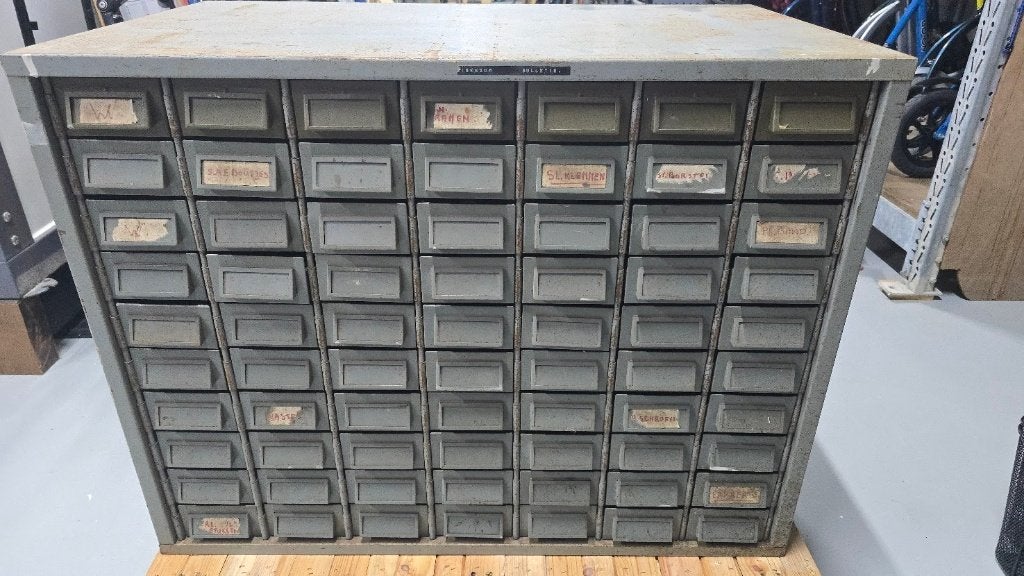 Prachtige oude metalen laden kast , ladekast, Huis en Inrichting, Gebruikt, 5 laden of meer, 50 tot 100 cm, Minder dan 100 cm