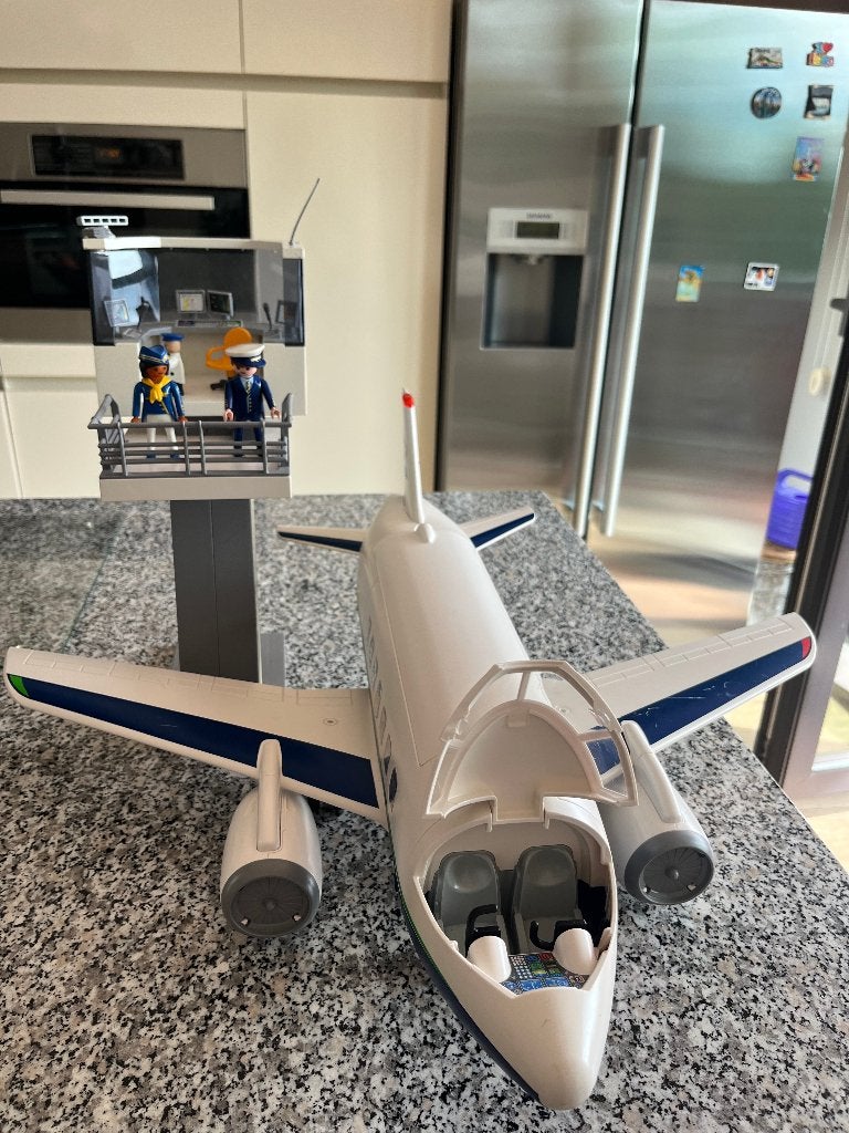playmobil vliegtuig en verkeerstoren-3 poppetjes, Ophalen of Verzenden, Gebruikt, Losse onderdelen, Overige typen