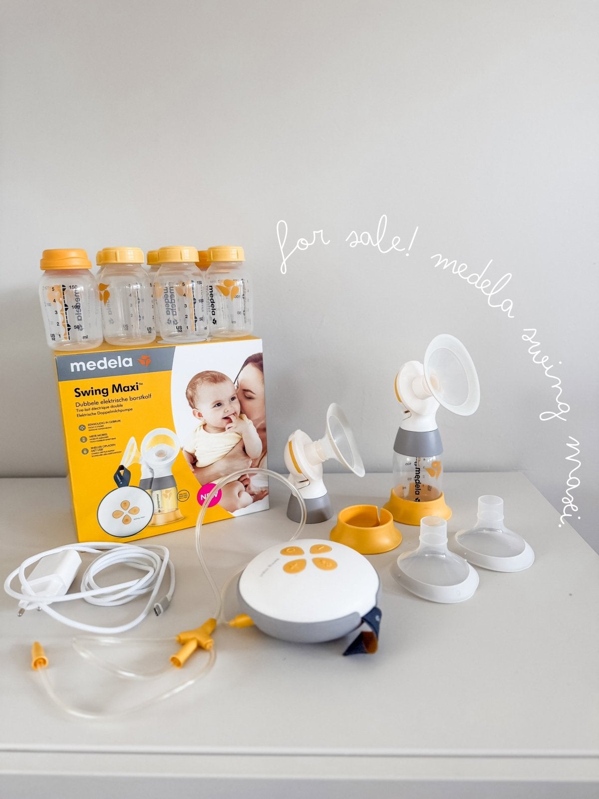 Medela Swing Maxi Dubbele Elektrische Borstkolf, Ophalen of Verzenden, Zo goed als nieuw, Borstkolf