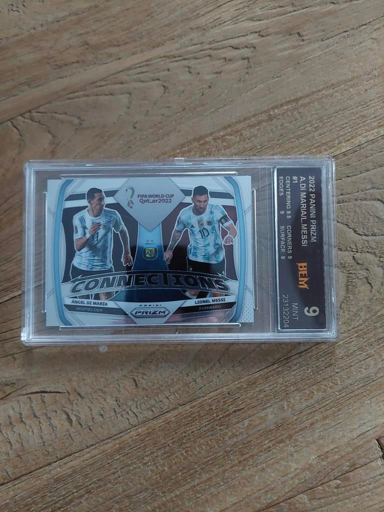 Lionel Messi en Di Maria Argentinie PSA 9 WK 2022, Ophalen of Verzenden, Zo goed als nieuw, Plaatje