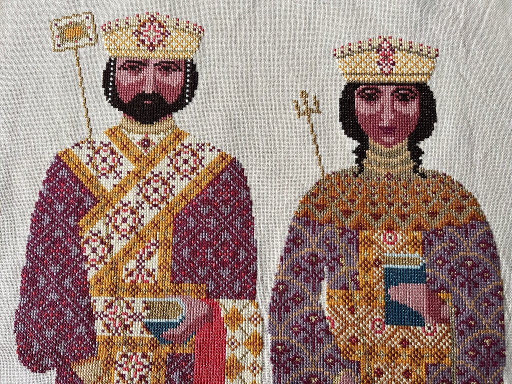 Prachtig geborduurd Egyptisch koning en koningin, 50 – 75, Minder dan 50 cm, Nieuw, Ophalen of Verzenden