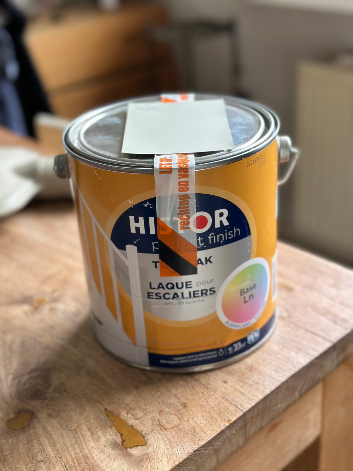 Histor trapverf ‘tea tree’ 2,5 l ongebruikt, Ophalen of Verzenden, Nieuw, Wit, Lak