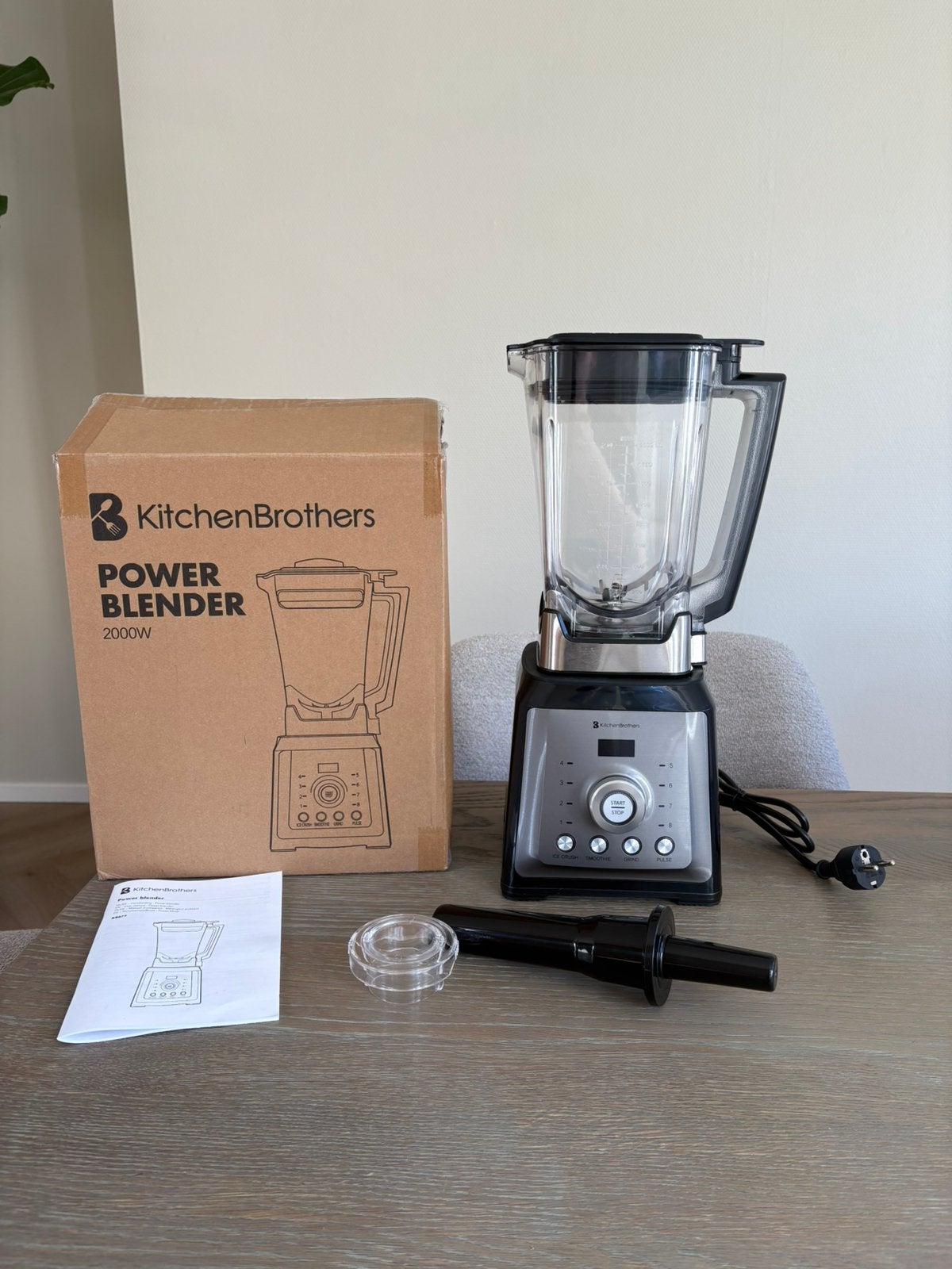 KitchenBrothers Power Blender - 2000W - 2L - Smoothie Maker, !, !, Nieuw, Ophalen of Verzenden