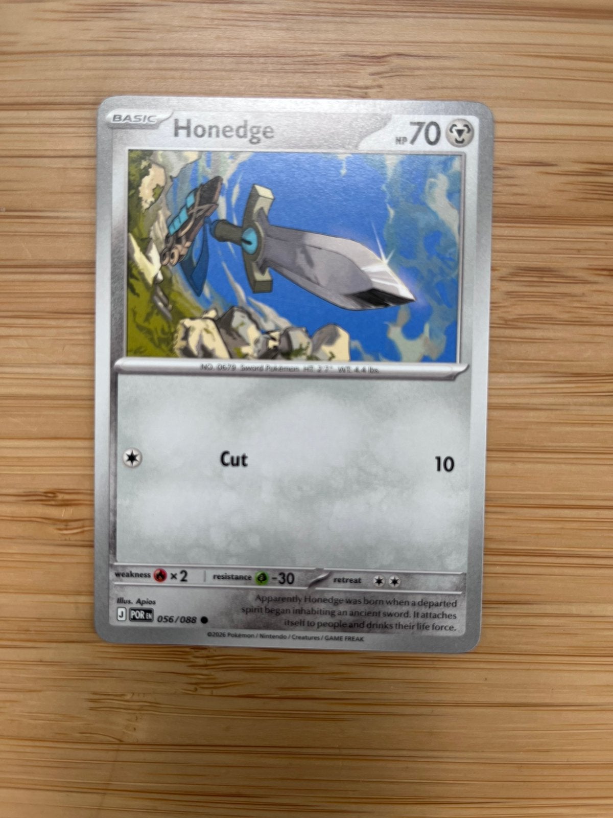 Pokémon Kaart Honedge POR 056/088, Ophalen of Verzenden, Zo goed als nieuw, Losse kaart