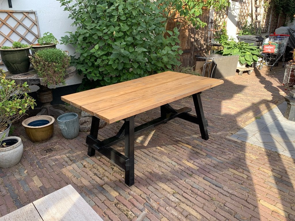 eettafel, Ophalen, Teakhout, 200 cm of meer, 50 tot 100 cm