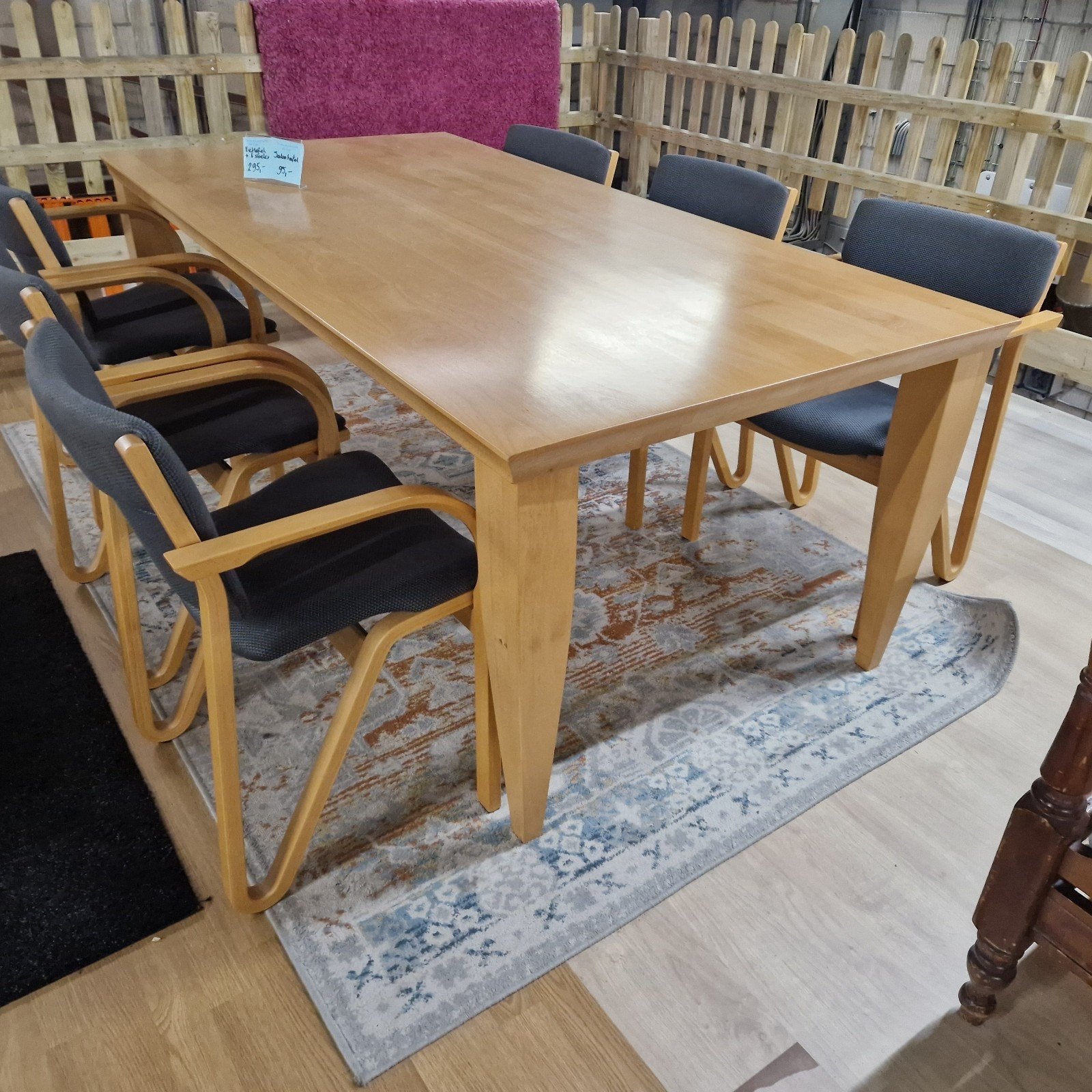 Eikenhouten eettafel met 6 stoelen - Four Design, Ophalen, Info@4-design.dk, FOUR DESIGN, Zo goed als nieuw