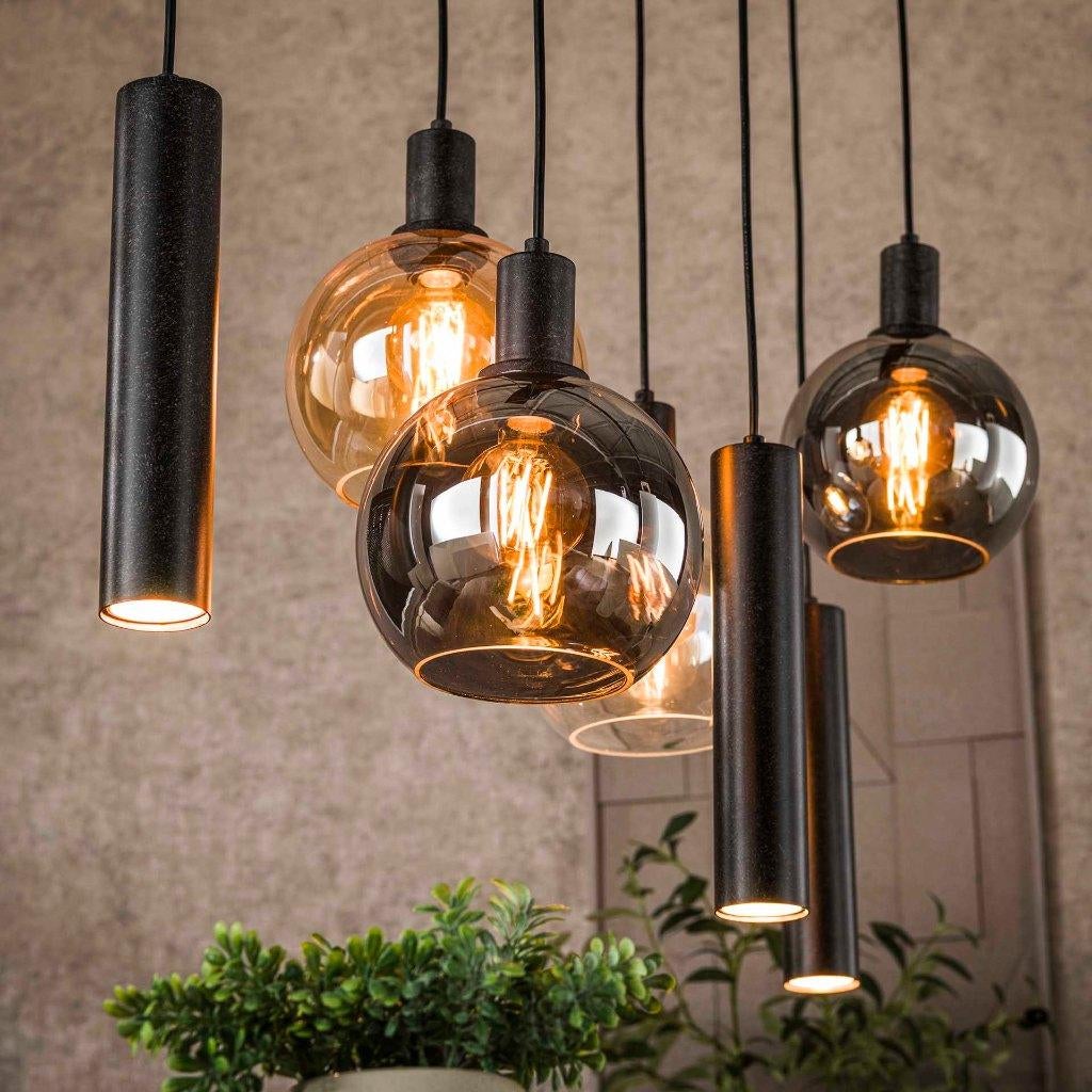 Hanglamp Luneo - 7-lichts (Internet Retour), N.V.T., Nieuw, Glas, Minder dan 50 cm