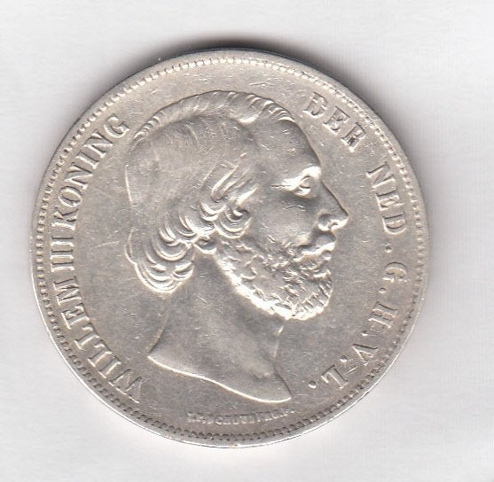 Willem III - 2 1/2 gulden 1860 zeldzamer jaar -Sch.586, Ophalen of Verzenden, Koning Willem III, 2½ gulden, Zilver