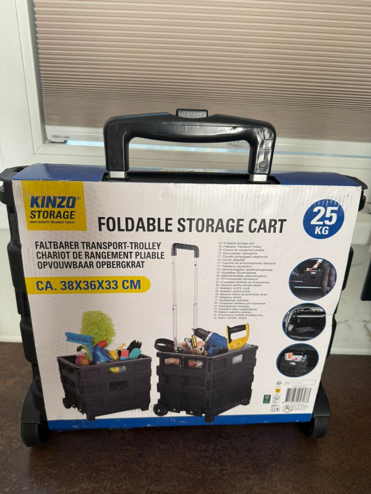 De Kinzo opvouwbare opbergkrat met trolley, Ophalen, Nieuw