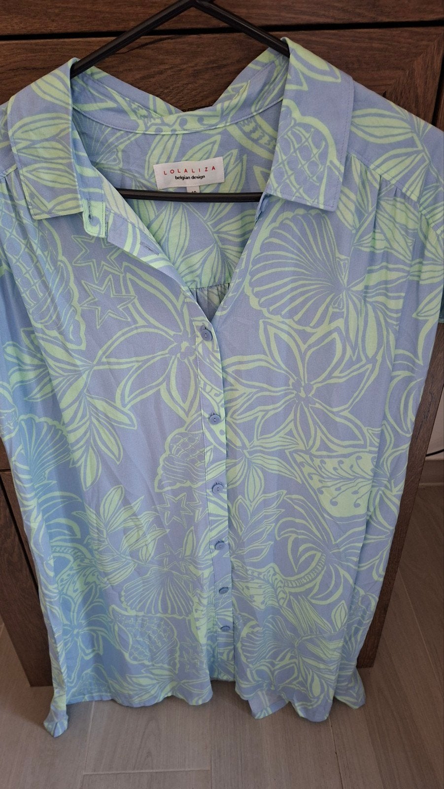 LolaLiza zomerjurk met tropische print, maat M, Maat 38/40 (M), Blauw, Ophalen of Verzenden, Zo goed als nieuw