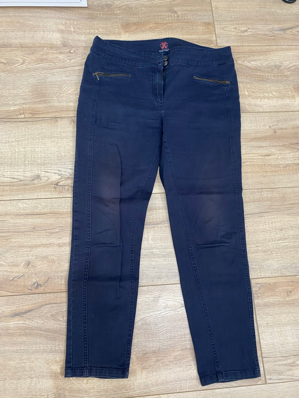 Donkerblauwe broek van Rene Freres, maat 44, Kleding | Dames, Maat 42/44 (L), Lang, Gedragen, Verzenden