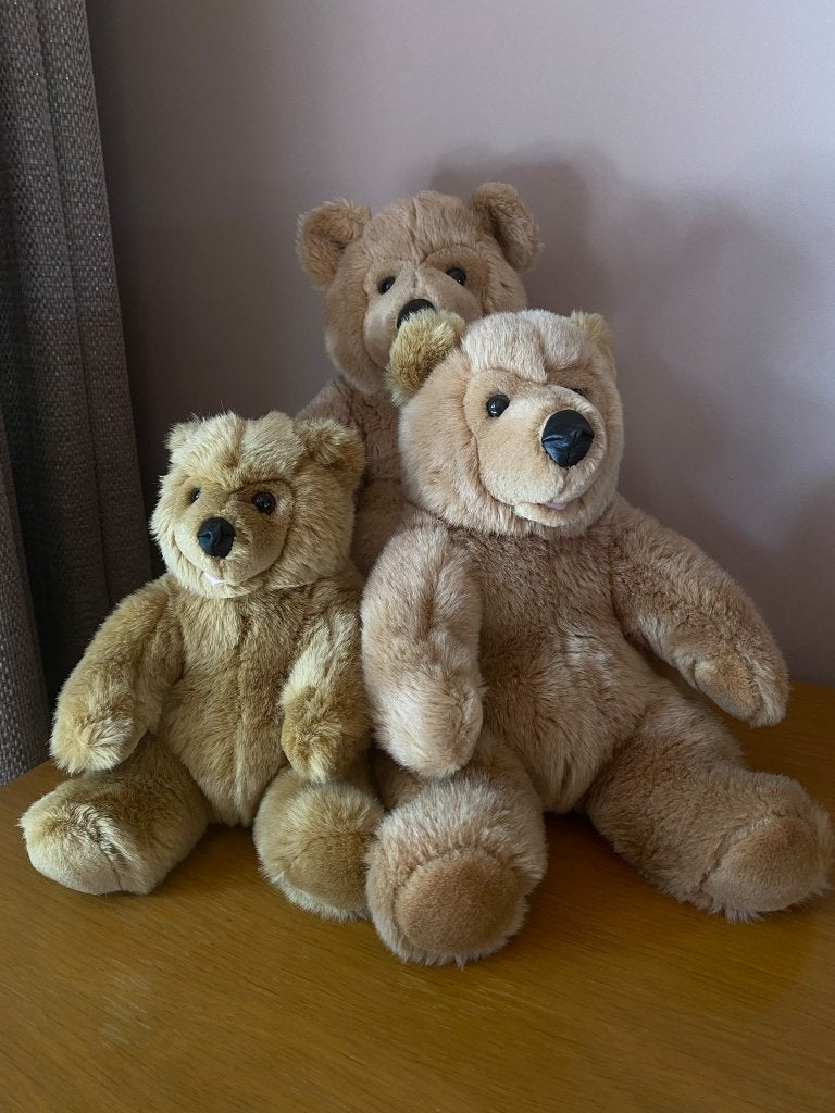 3-delige set pluche grizzlyberen - Woodland Bear - vintage, Kinderen en Baby's, Overige merken, Overige karakters, Overige typen