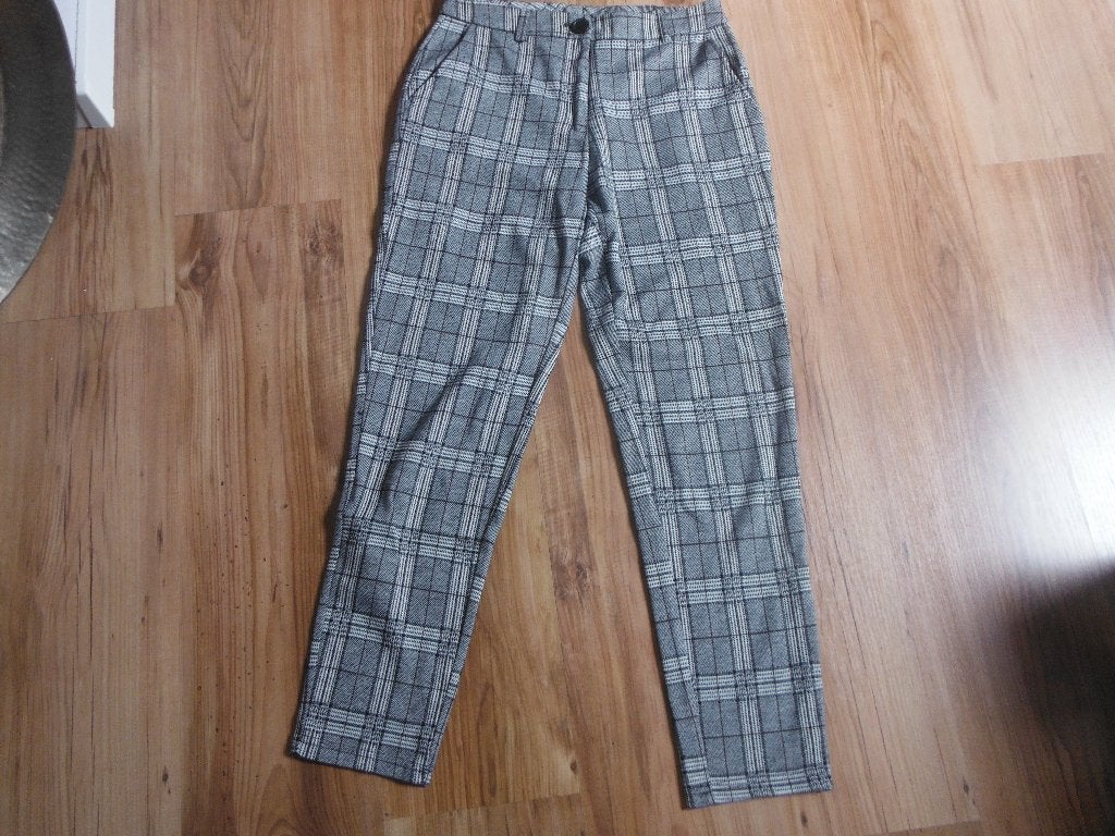 nieuwe zwart/wit/bruin geruite broek van Pieces, mt S, Kleding | Dames, Nieuw, Maat 36 (S), Lang, Pieces