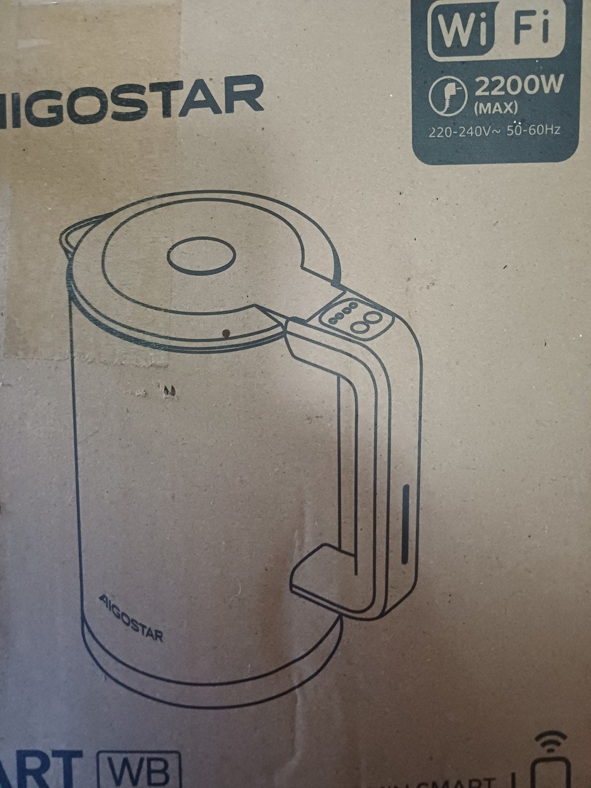 Aigostar Smart Waterkoker - Zo goed als nieuw, 2 liter of meer, Ophalen of Verzenden, Zo goed als nieuw, Draadloos