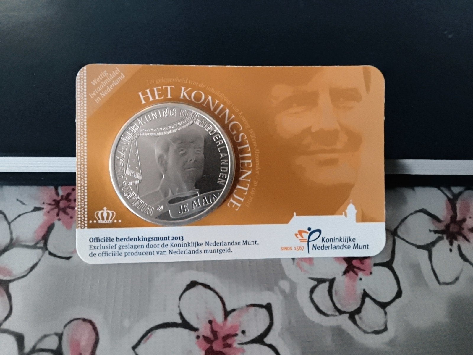 Het Koningstientje 2013 - Zwaar Verzilverde Herdenkingsmunt, Postzegels en Munten, Koningin Beatrix, Zilver, Euro's, Ophalen of Verzenden
