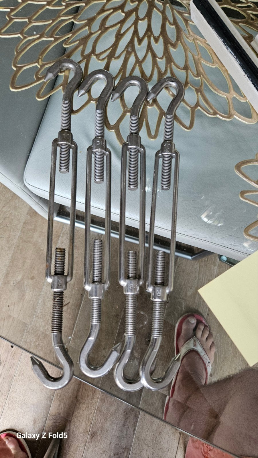 RVS Spanners met Haak en Oog - 4 stuks nesling, 100 tot 250 mm, Gebruikt, Overige typen, Ophalen of Verzenden