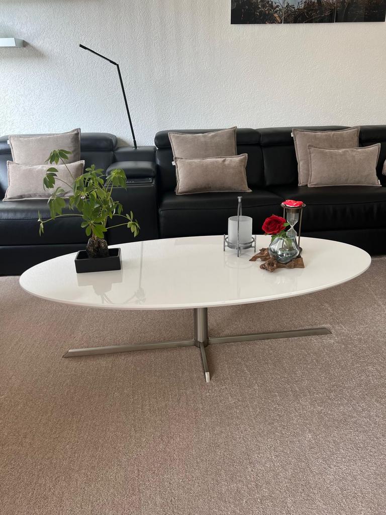 Luxe ovale salontafel, Ophalen, Gebruikt, 100 tot 150 cm, 50 tot 100 cm