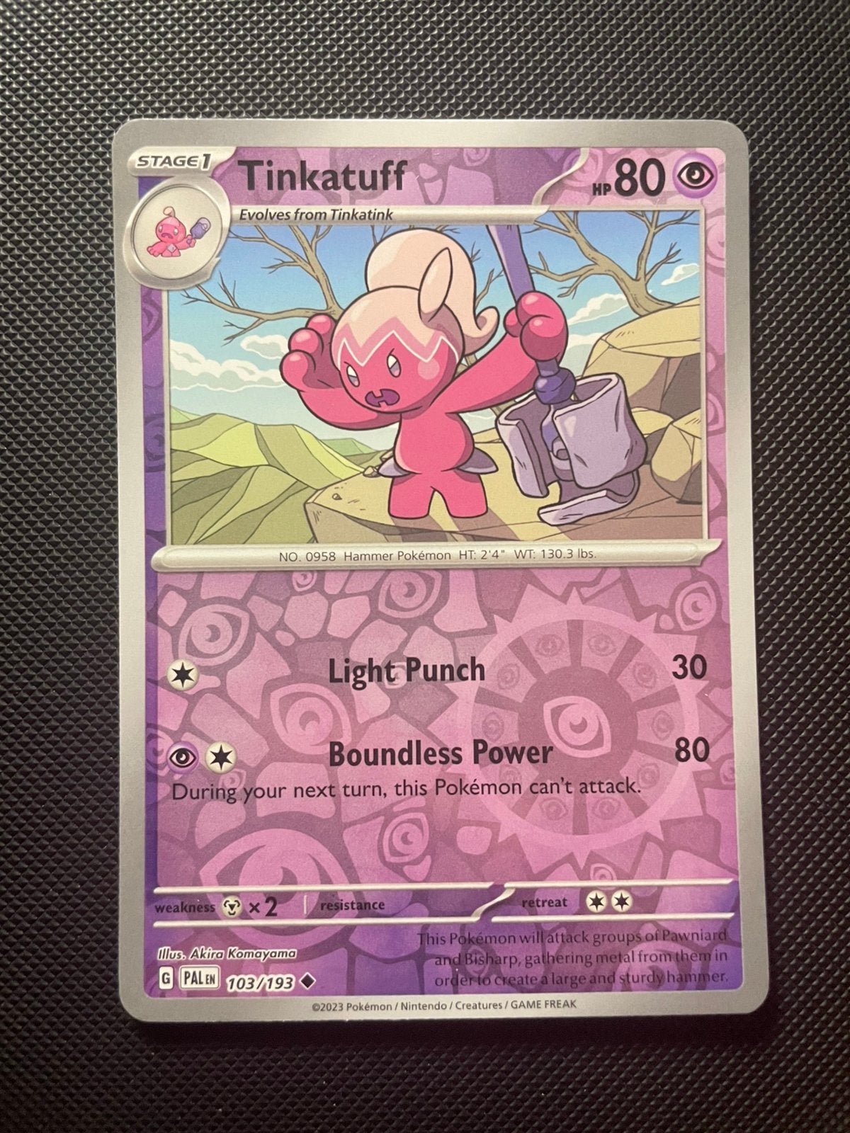 Tinkatuff 103/193 Reverse Holo Paldea Evolved Packfresh, Ophalen of Verzenden, Zo goed als nieuw