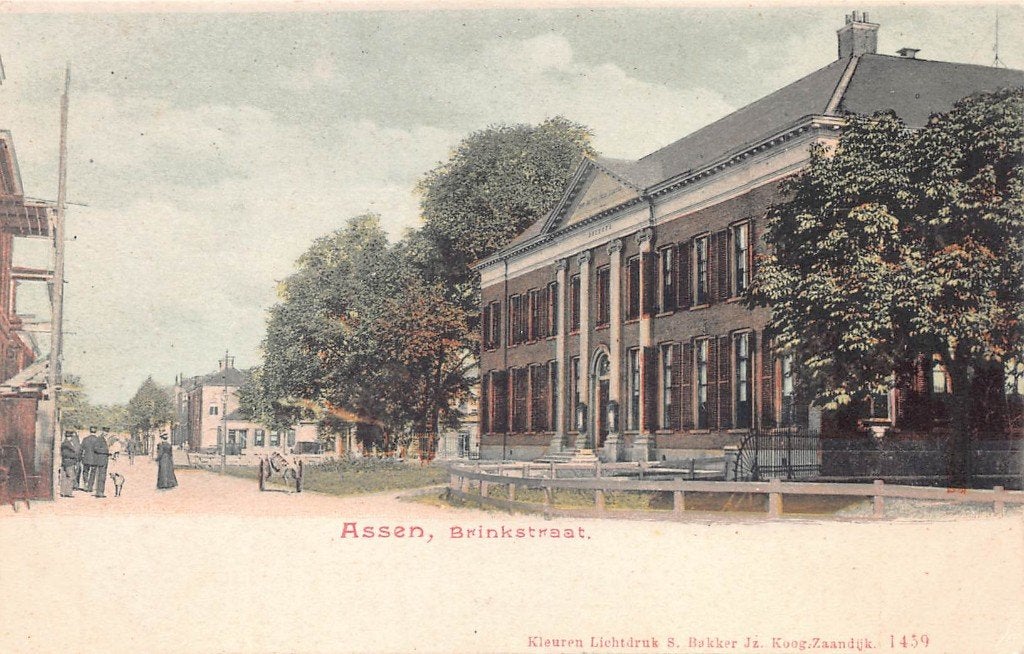 081 Assen - Brinkstraat, Verzamelen, Ansichtkaarten | Nederland, Ophalen of Verzenden, Voor 1920, Ongelopen, Drenthe