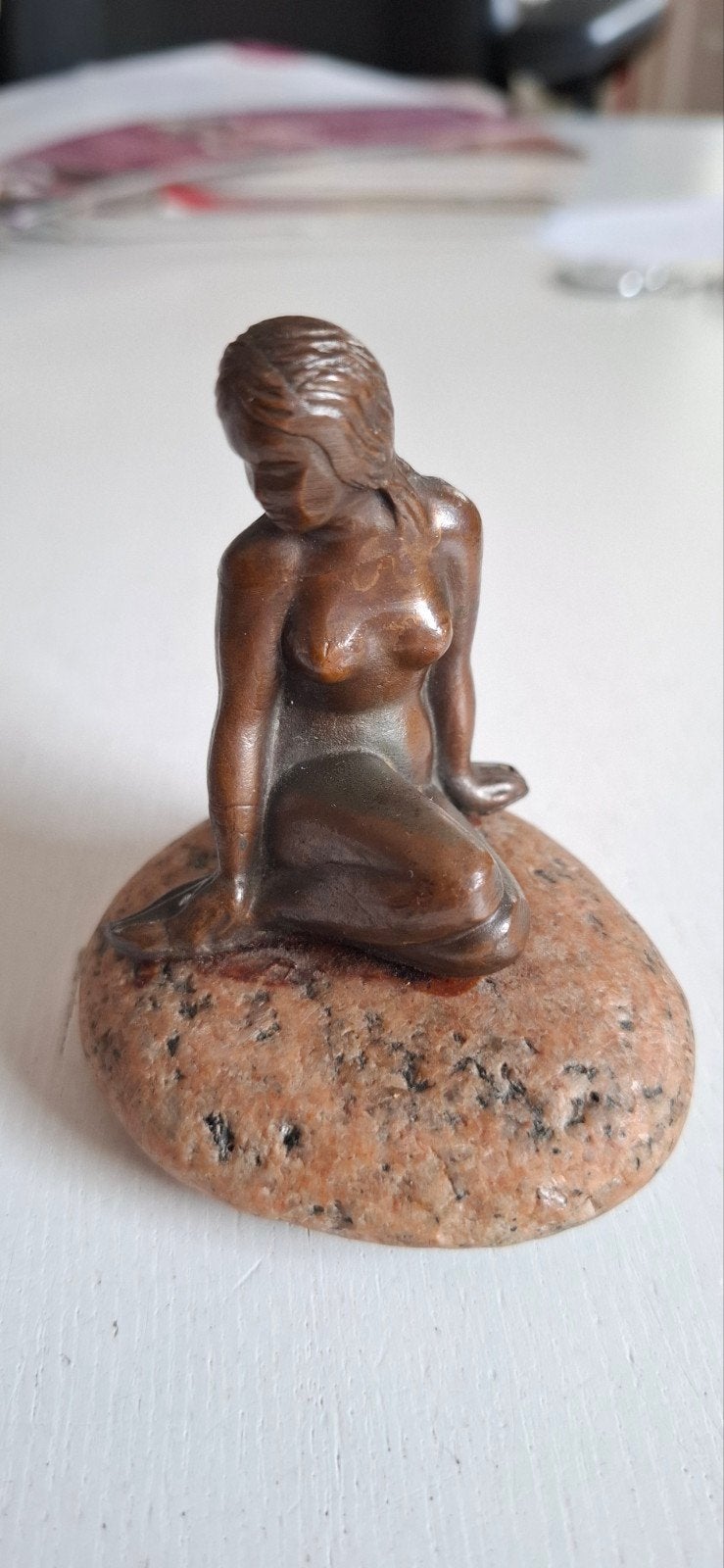 Beeldje zeemeermin, Ophalen of Verzenden, Brons