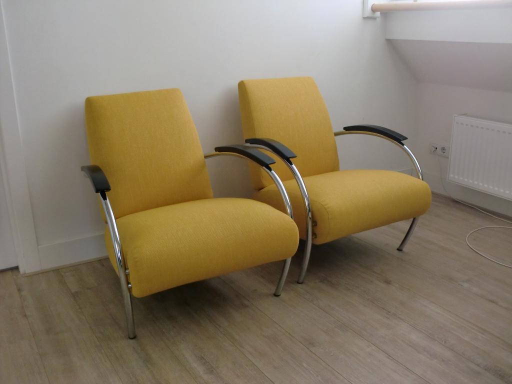 gelderland fauteuil 5470 design jan des bouvrie als nieuw 2x, Huis en Inrichting, Fauteuils, Ophalen, 75 tot 100 cm, Zo goed als nieuw