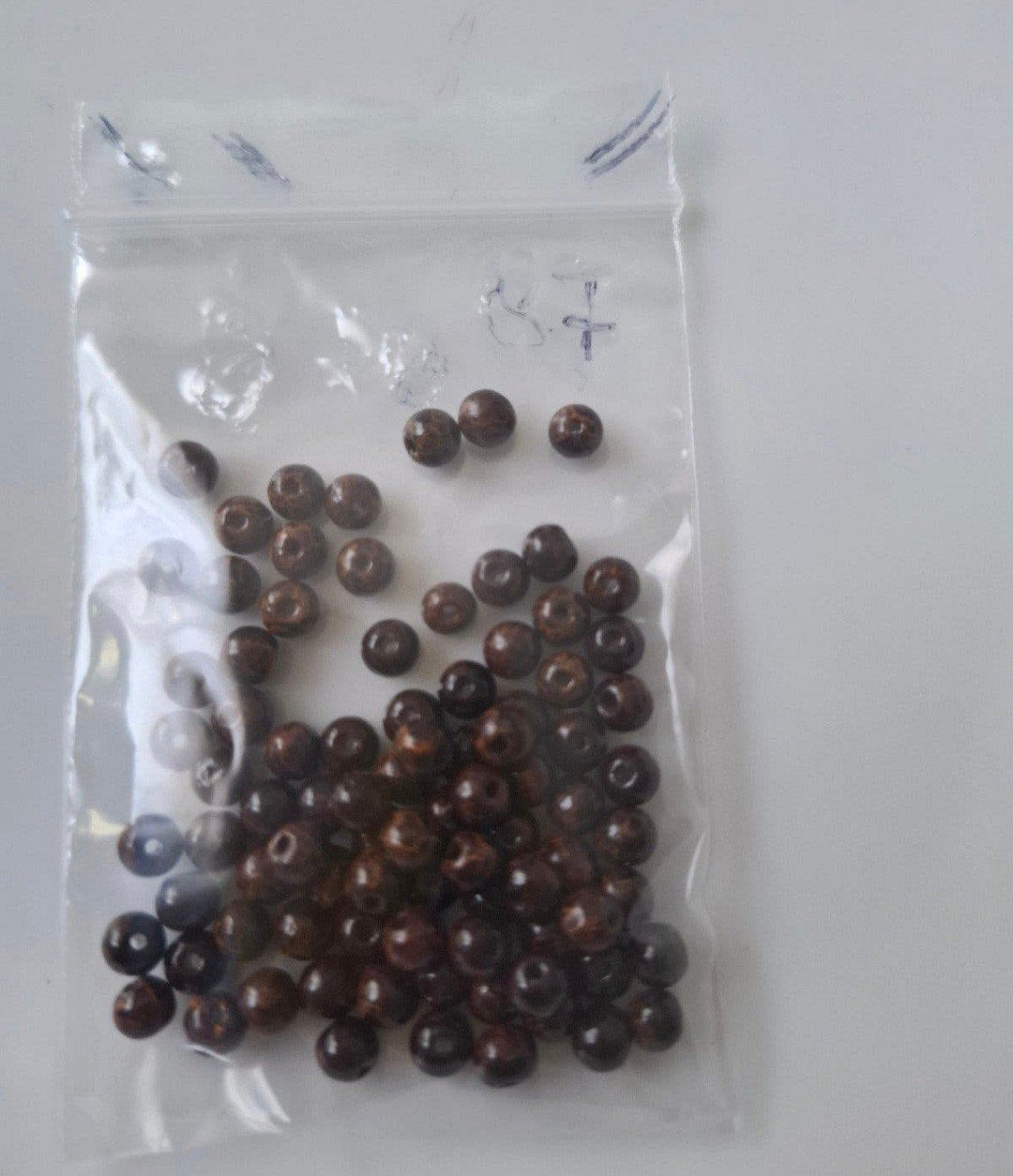 87 stuks 4 mm gemeleerde glaskralen bruin kralen partij, Kraal, -, -, Nieuw