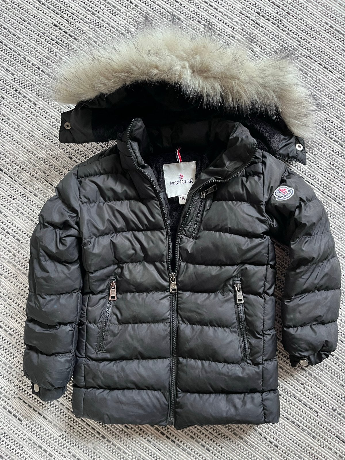 Moncler jongens jas maat 116, Ophalen of Verzenden, Gebruikt, Jongen, Jas
