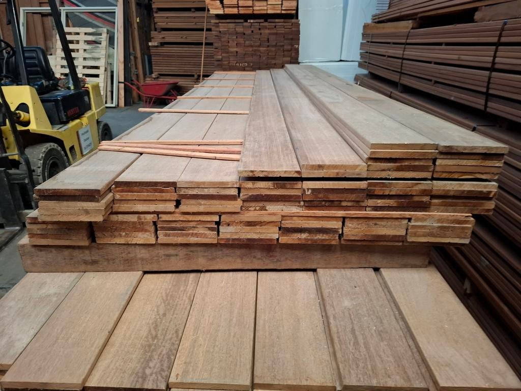 Partij 60 stuks hardhout schutting planken 335 cm bezorgen m, Tuin en Terras, Schuttingen, Ophalen, Nieuw, A, Hout